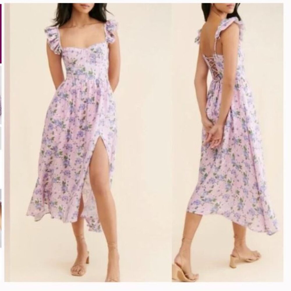ASTR Wedelia Floral Bustier Midi Dress